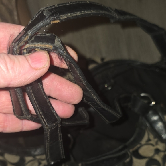 2 Coach Black and Tan Signature Shoulder Bags - Picture 8 of 11